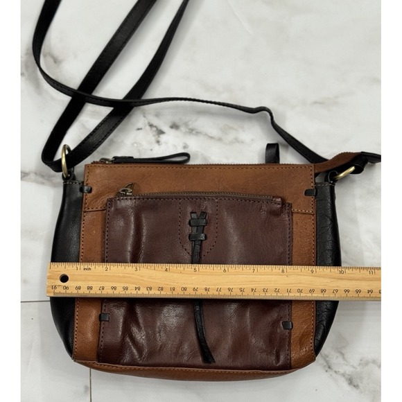 Diba True Crossbody Handbag Brown Black Leather Brass Purse Shoulder Bag BOHO - Picture 8 of 9